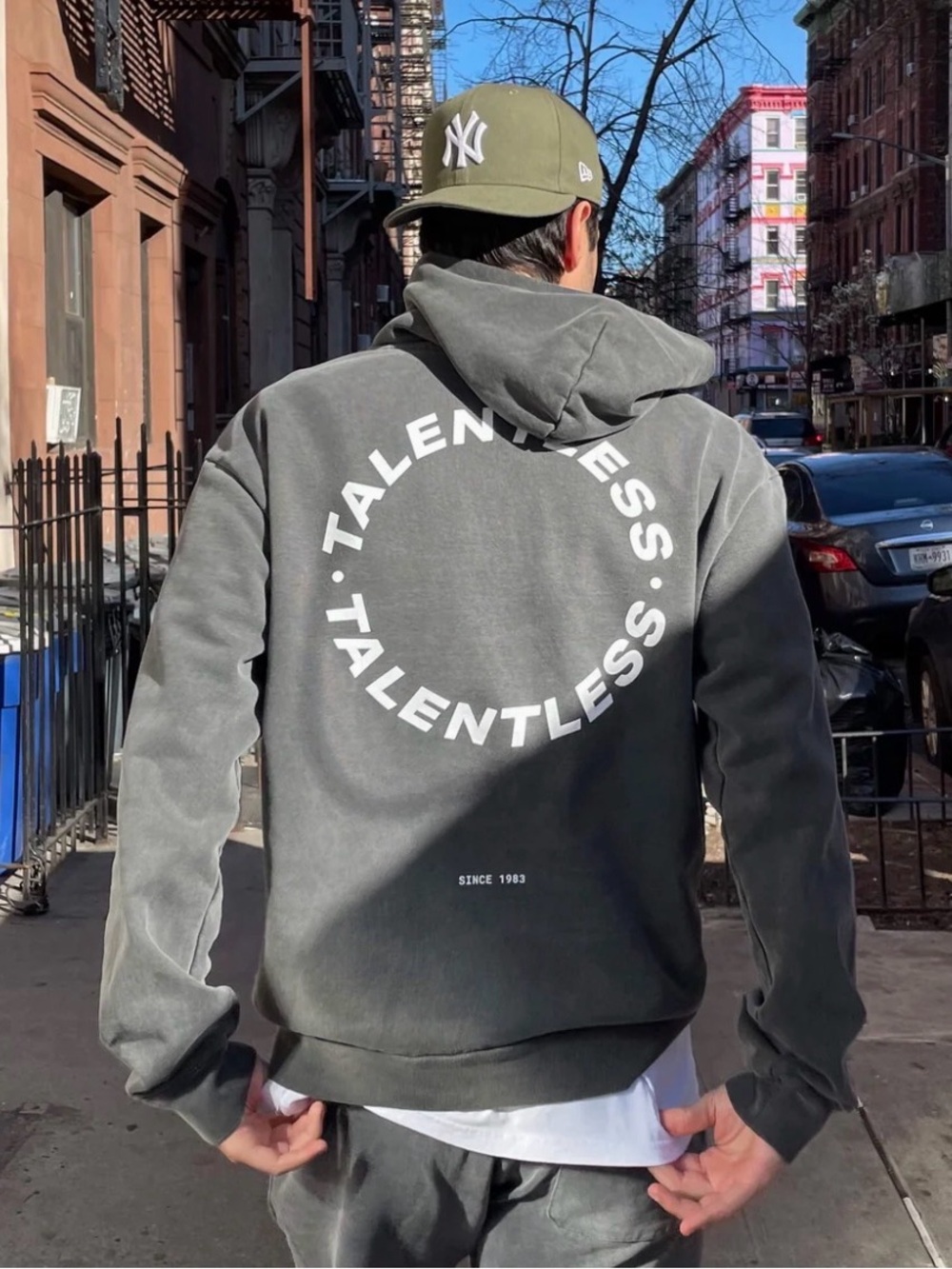 🆕 NWOT TALENTLESS | Circle Logo Hoodie | Steel Grey | Size Large